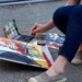 Artist painting a canvas