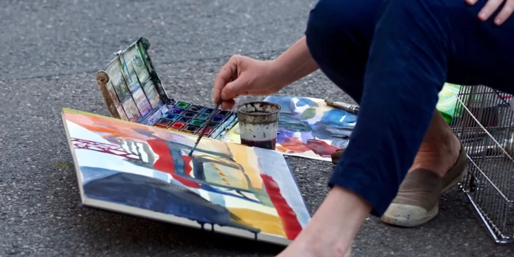 Artist painting related to interview with artist Trejavu