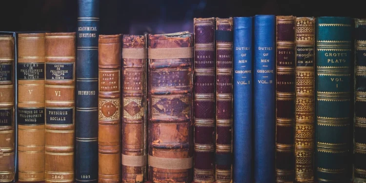 Books on a shelf, ready to be turned into movies and TV series