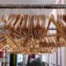 Clothing rail in a fashion brand store