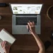 Entrepreneur working on a laptop at her desk