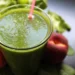 Green smoothie made with fruit and vegetables