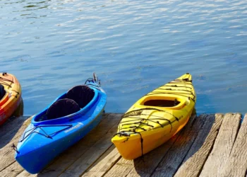 Kayak on a lake for camping and kayaking trips