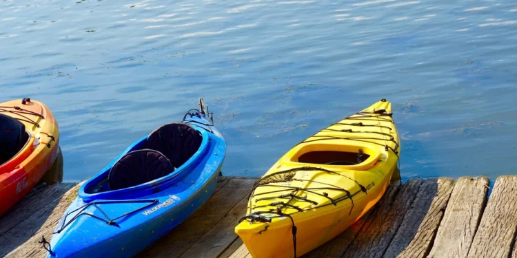 Kayak on a lake for camping and kayaking trips