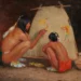 Native American scene related to shamanic beliefs and the medicine wheel