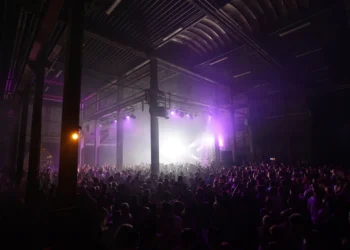 Crowd at a live rap music concert