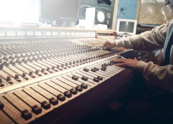 Recording studio related to interview with recording artist Marc Dub