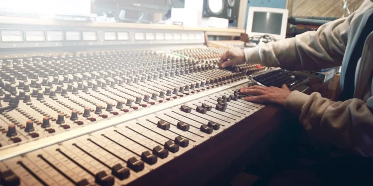 Recording studio related to interview with recording artist Marc Dub