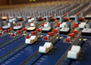 Recording studio mixing desk used by artist Zayy Arko