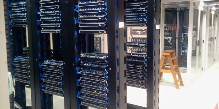 Server room for a dedicated hosting service