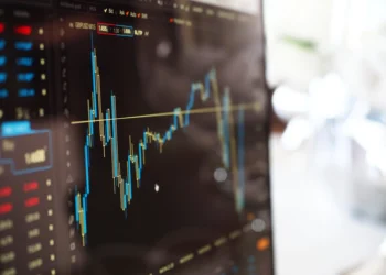 Stock market chart related to Palantir Technologies stock, finance and news