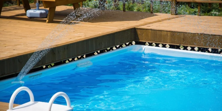Swimming pool related to protecting an inground pool with pool covers