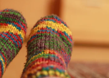 Warm knitted wool socks for extreme cold weather