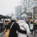 Couple walking together while traveling the world