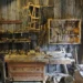 Well-equipped craftsman workshop with hand tools and workbench