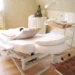 Treatment bed in a medical spa