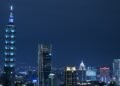 Taipei skyline at night, the city where Weekend in Taipei was filmed