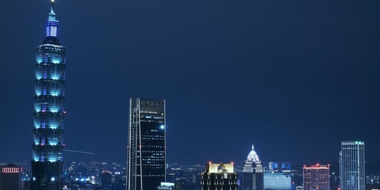 Taipei skyline at night, the city where Weekend in Taipei was filmed